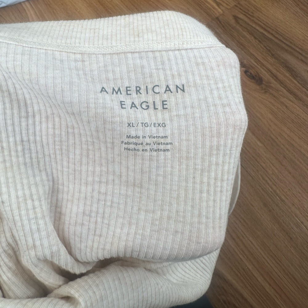 Beige Ribbed Tank Top AMERICAN EAGLE - Picture 3 of 4